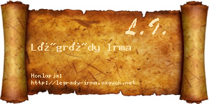 Légrády Irma névjegykártya